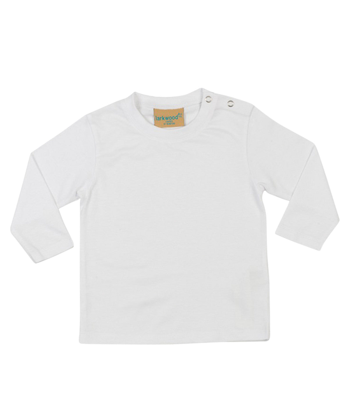 Tryck din logga på T-shirts från Larkwood - Anpassa Långärmad t-shirt i färgen Vit för företag, föreningar och privatpersoner