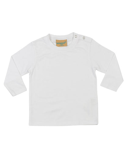 Tryck din logga på T-shirts från Larkwood - Anpassa Långärmad t-shirt i färgen Vit för företag, föreningar och privatpersoner