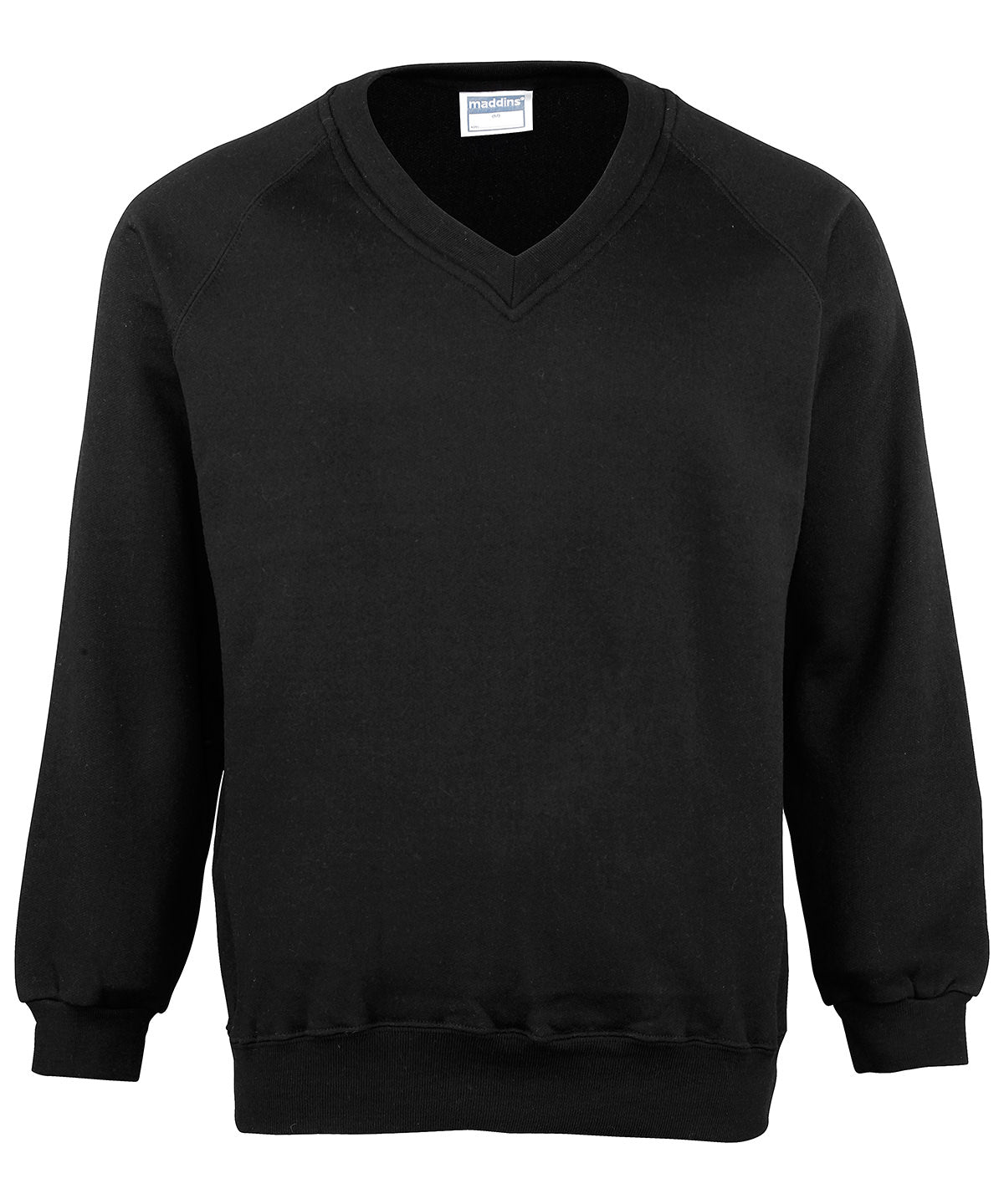 Tryck din logga på Sweatshirts från Maddins - Anpassa Barn Coloursure v-ringad tröja i färgen Svart för företag, föreningar och privatpersoner