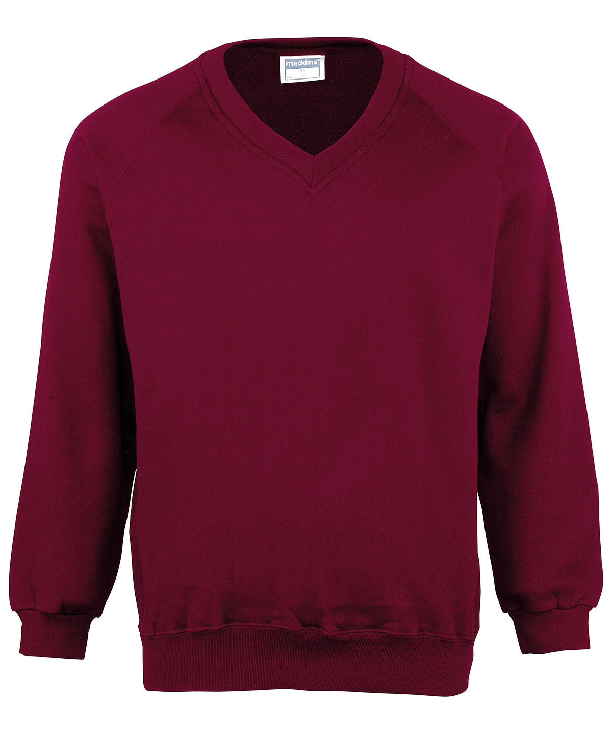 Tryck din logga på Sweatshirts från Maddins - Anpassa Barn Coloursure v-ringad tröja i färgen Burgundy för företag, föreningar och privatpersoner