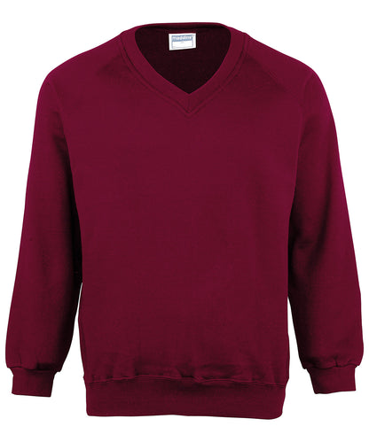 Tryck din logga på Sweatshirts från Maddins - Anpassa Barn Coloursure v-ringad tröja i färgen Burgundy för företag, föreningar och privatpersoner