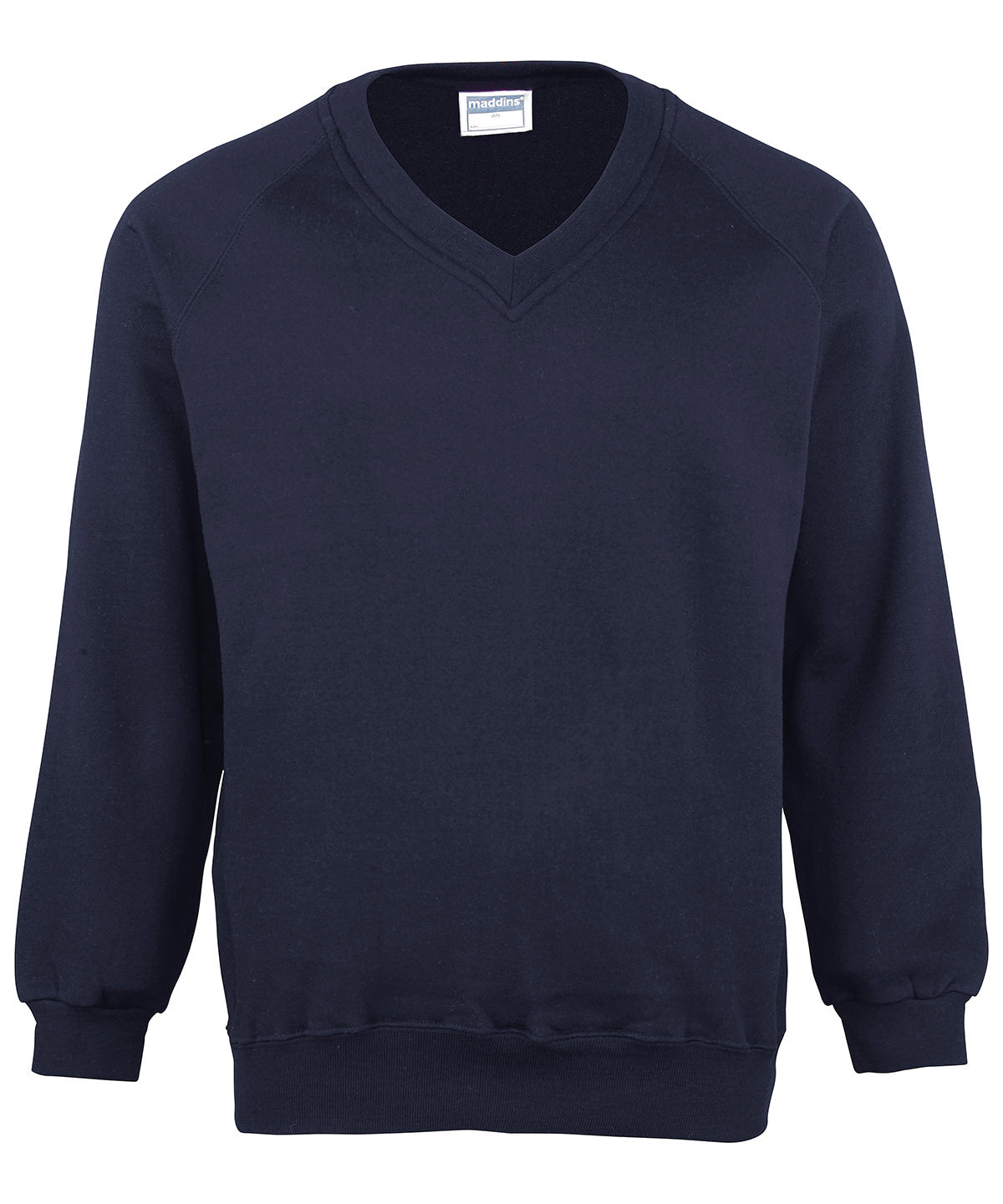 Tryck din logga på Sweatshirts från Maddins - Anpassa Barn Coloursure v-ringad tröja i färgen Marinblå för företag, föreningar och privatpersoner