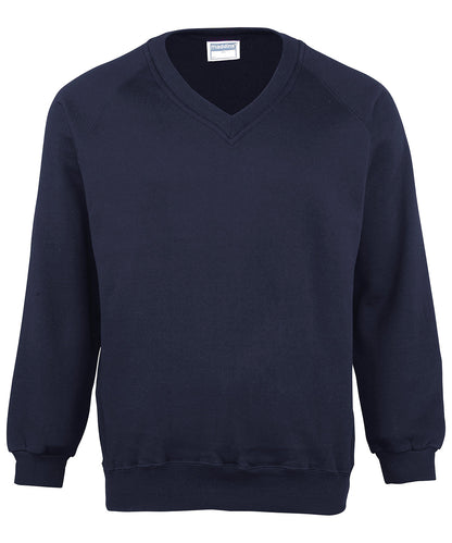 Tryck din logga på Sweatshirts från Maddins - Anpassa Barn Coloursure v-ringad tröja i färgen Marinblå för företag, föreningar och privatpersoner
