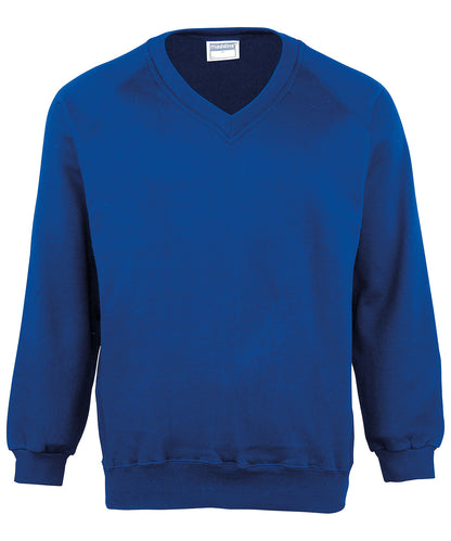 Tryck din logga på Sweatshirts från Maddins - Anpassa Barn Coloursure v-ringad tröja i färgen Royal för företag, föreningar och privatpersoner