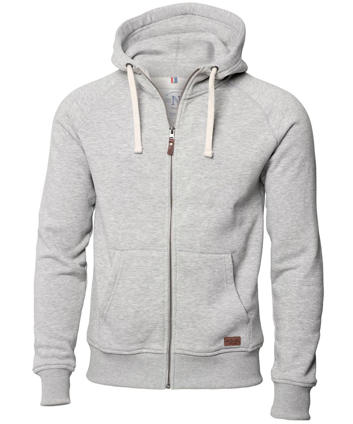 Tryck din logga på Hoodies från Nimbus - Anpassa Nimbus - Williamsburg Sweatshirt med Huva/Moderiktigt Mönster i färgen Ljunggrå för företag, föreningar och privatpersoner
