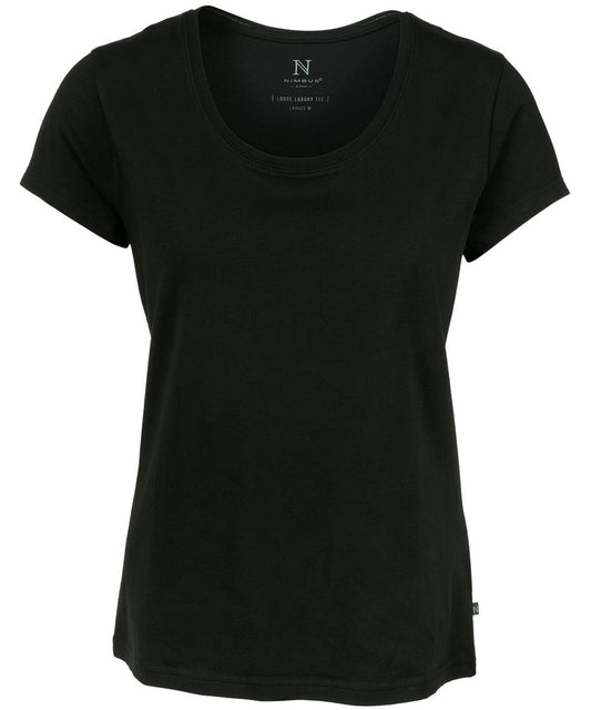 Tryck din logga på T-shirts från Nimbus - Anpassa Montauk the essential t-shirt - Dam i färgen Svart för företag, föreningar och privatpersoner