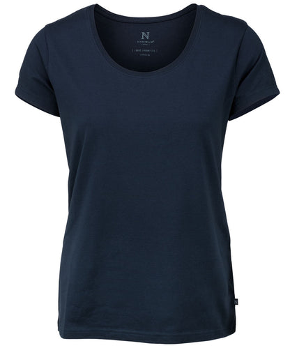Tryck din logga på T-shirts från Nimbus - Anpassa Montauk the essential t-shirt - Dam i färgen Marinblå för företag, föreningar och privatpersoner