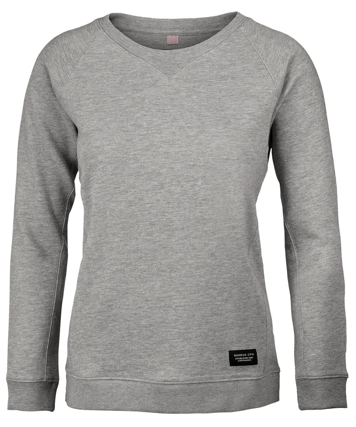 Tryck din logga på Sweatshirts från Nimbus - Anpassa Nimbus - Dam Newport Lyxig Lättvikts Crewneck i färgen Ljunggrå för företag, föreningar och privatpersoner