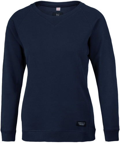 Tryck din logga på Sweatshirts från Nimbus - Anpassa Nimbus - Dam Newport Lyxig Lättvikts Crewneck i färgen Marinblå för företag, föreningar och privatpersoner