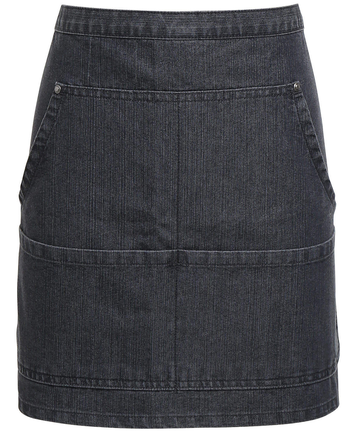 Tryck din logga på Förkläden från Premier - Anpassa Midjeförkläde i denim med jeansstygn i färgen Svart One Size för företag, föreningar och privatpersoner