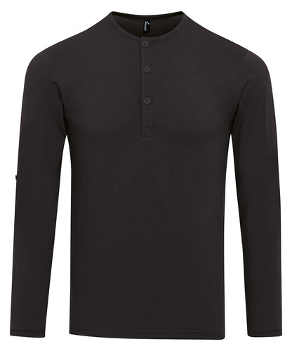 Tryck din logga på T-shirts från Premier - Anpassa Roll Sleeve Tee - Herr i färgen Svart för företag, föreningar och privatpersoner