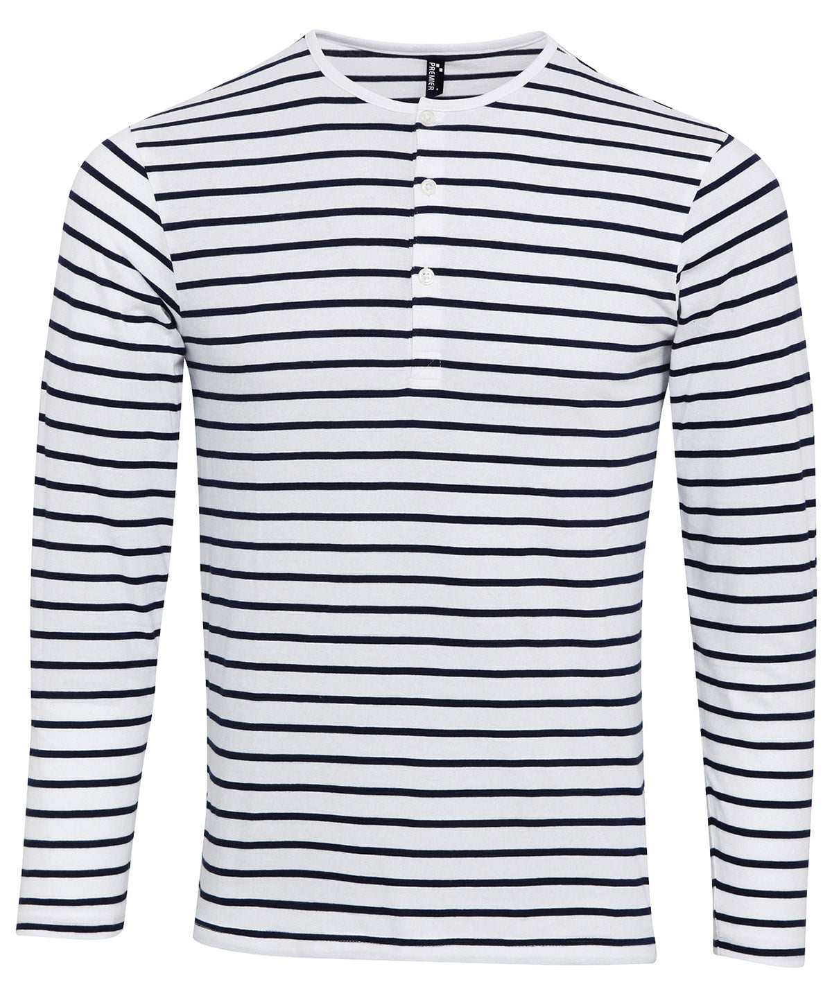 Tryck din logga på T-shirts från Premier - Anpassa Roll Sleeve Tee - Herr i färgen Randigt för företag, föreningar och privatpersoner