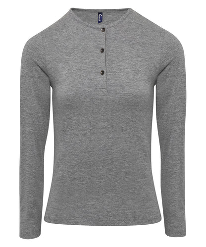 Tryck din logga på T-shirts från Premier - Anpassa Roll Sleeve Tee - Dam i färgen Mellangrå för företag, föreningar och privatpersoner