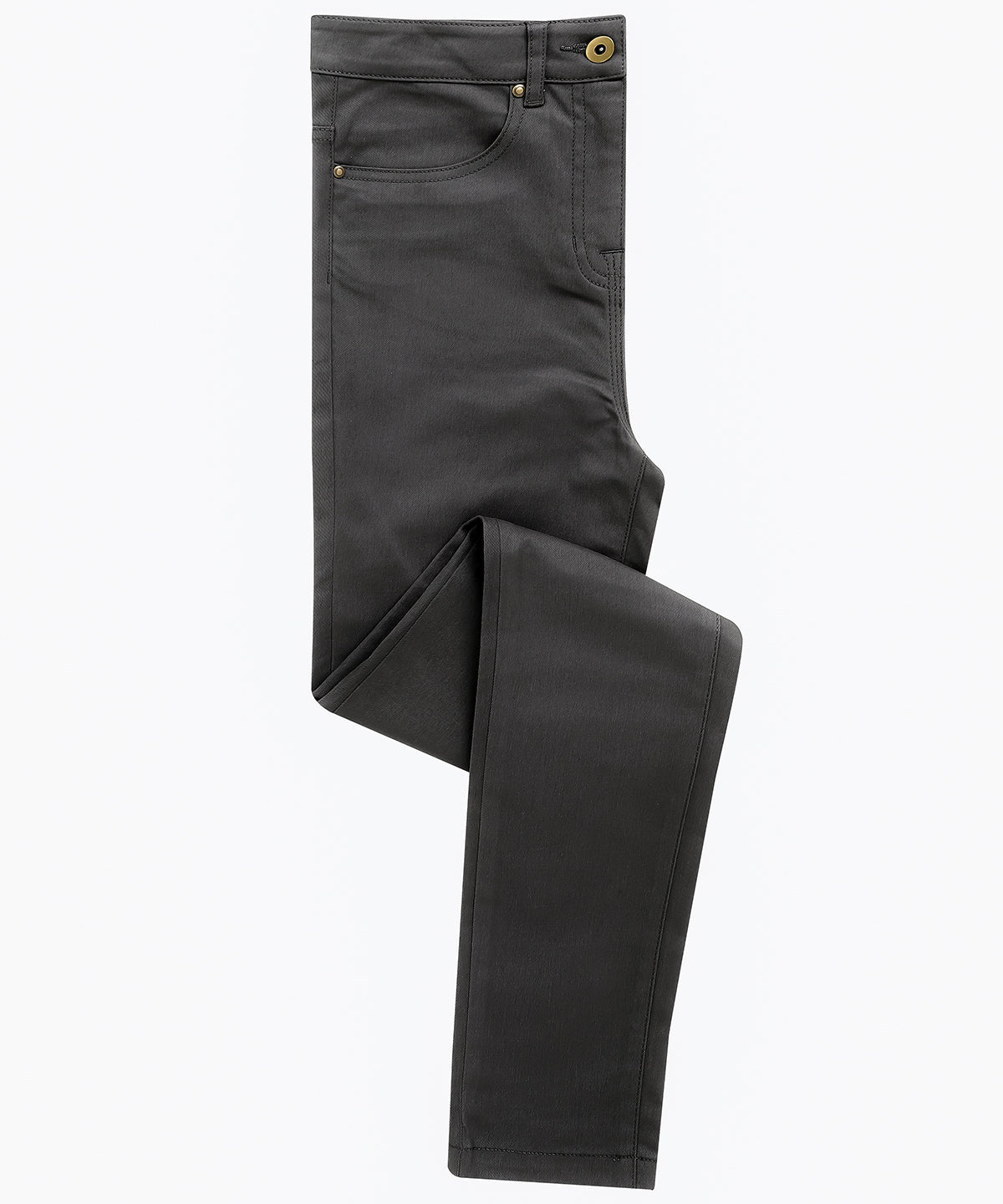 Tryck din logga på Chinos från Premier - Anpassa Performance chino jeans för damer i färgen Mörkgrå för företag, föreningar och privatpersoner