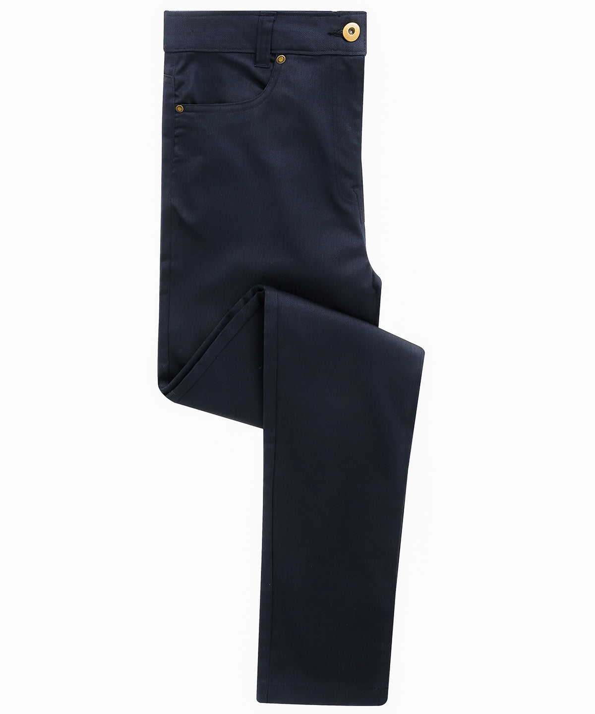Tryck din logga på Chinos från Premier - Anpassa Performance chino jeans för damer i färgen Marinblå för företag, föreningar och privatpersoner