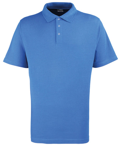 Tryck din logga på Piké från Premier - Anpassa Workwear Polo with Pop Studs i färgen Royal för företag, föreningar och privatpersoner