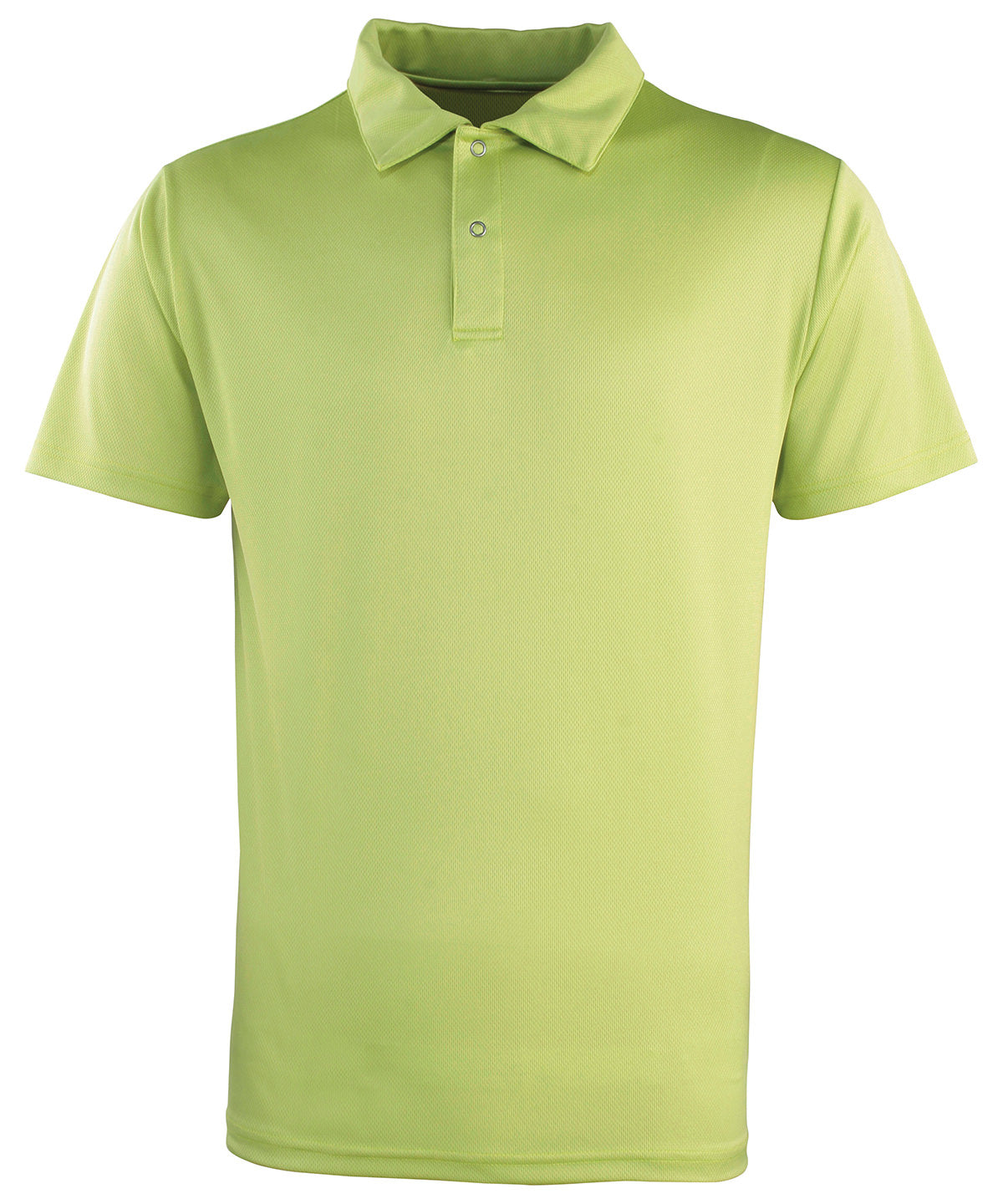 Tryck din logga på Piké från Premier - Anpassa Coolchecker Polo with Pop Studs i färgen Lime för företag, föreningar och privatpersoner
