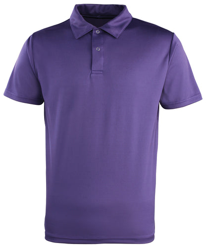 Tryck din logga på Piké från Premier - Anpassa Coolchecker Polo with Pop Studs i färgen Mellanlila för företag, föreningar och privatpersoner