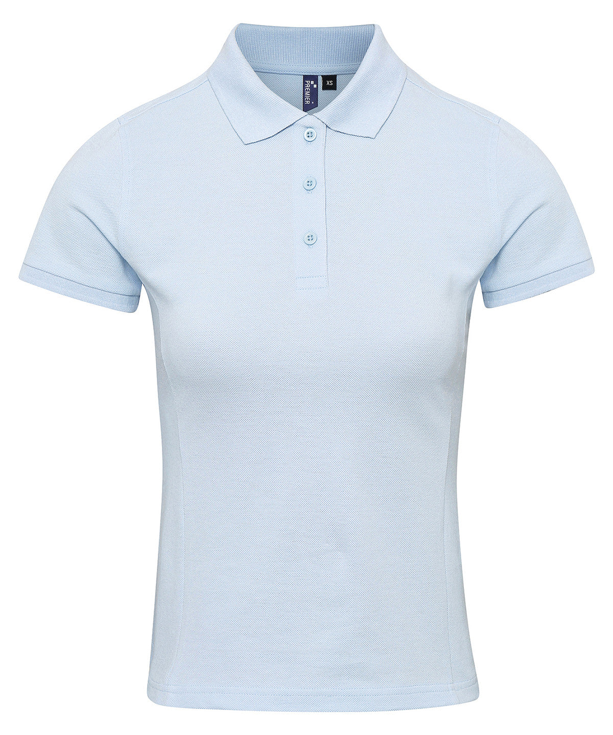 Tryck din logga på Piké från Premier - Anpassa Coolchecker Plus Polo - Dam i färgen Ljusblå för företag, föreningar och privatpersoner