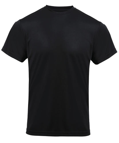 Tryck din logga på T-shirts från Premier - Anpassa Chef's Coolchecker T-shirt i färgen Svart för företag, föreningar och privatpersoner