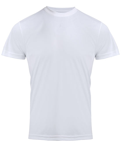 Tryck din logga på T-shirts från Premier - Anpassa Chef's Coolchecker T-shirt i färgen Vit för företag, föreningar och privatpersoner
