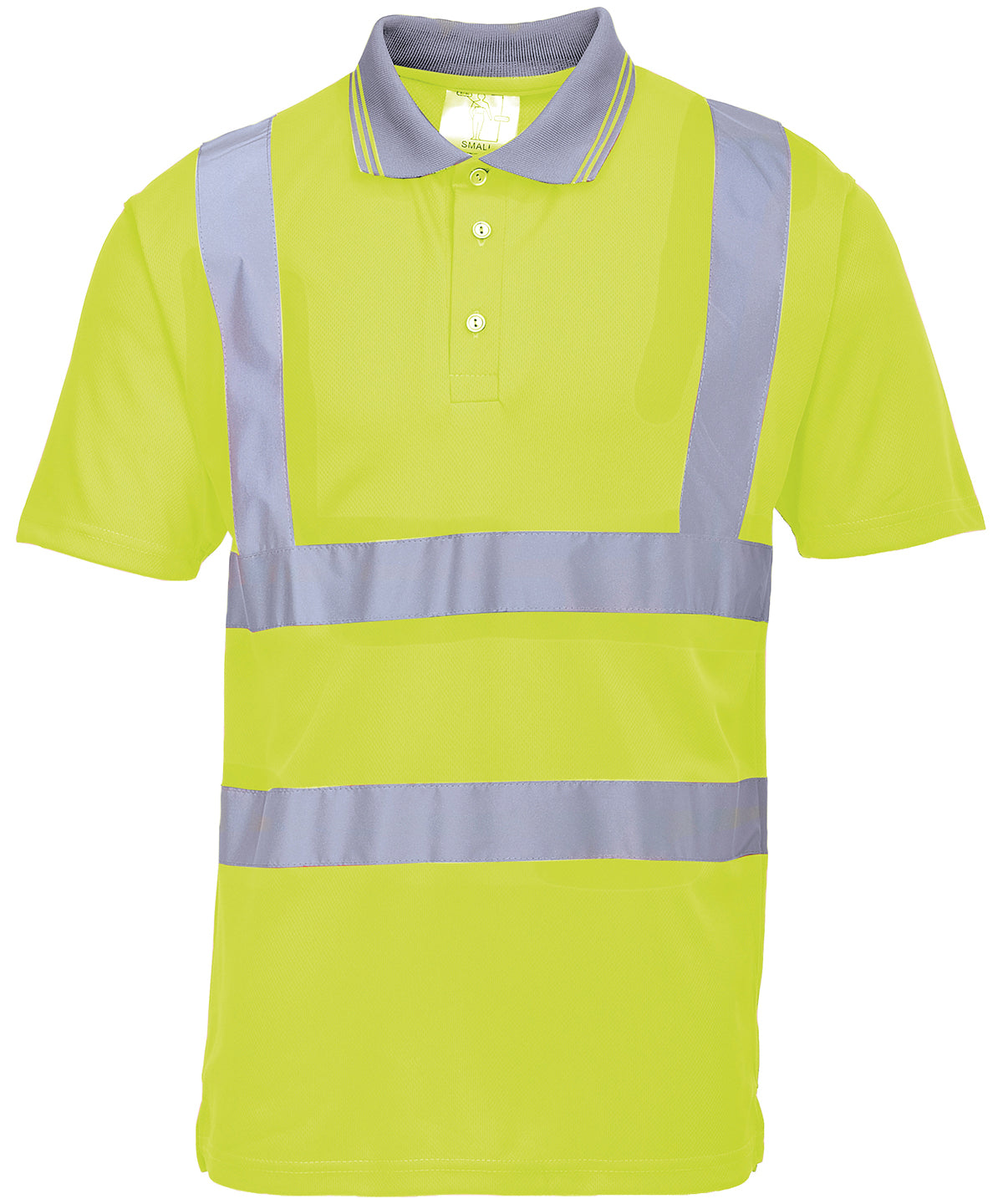 Tryck din logga på Piké från Portwest - Anpassa Hi-Vis Short Sleeve Polo i färgen Ljusgul S för företag, föreningar och privatpersoner