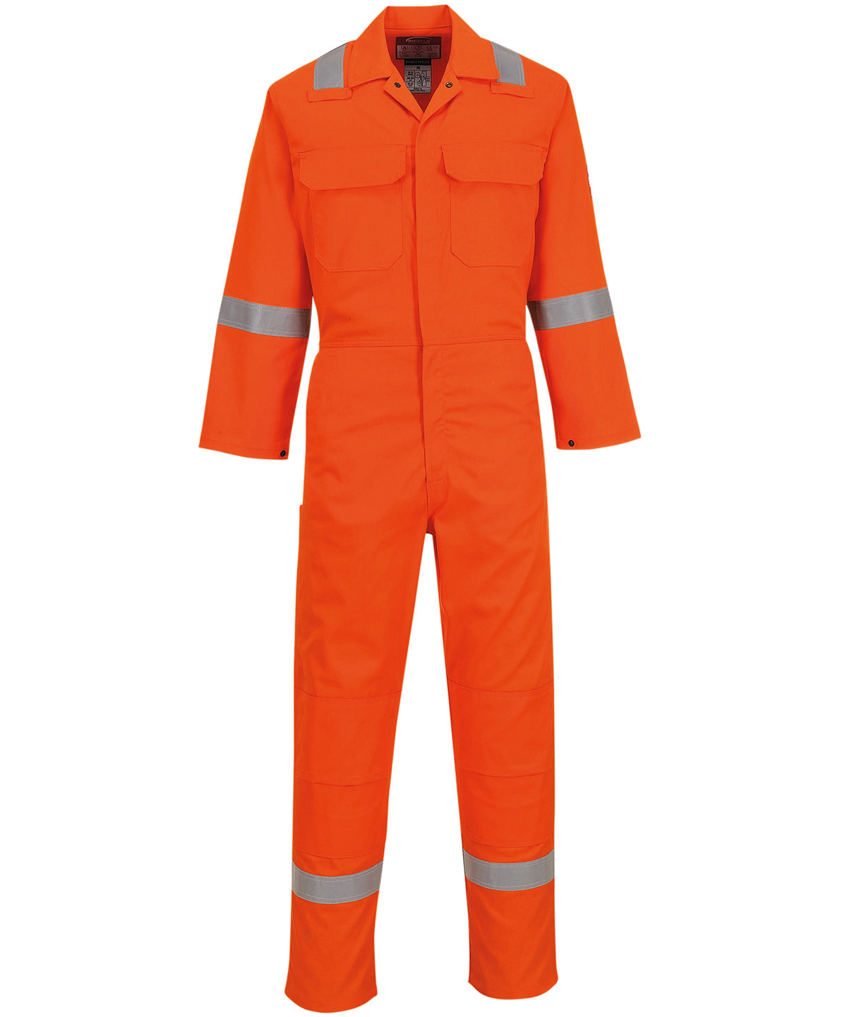 Tryck din logga på Overaller från Portwest - Anpassa Bizweld Iona täckande overall i färgen Mellan Orange för företag, föreningar och privatpersoner