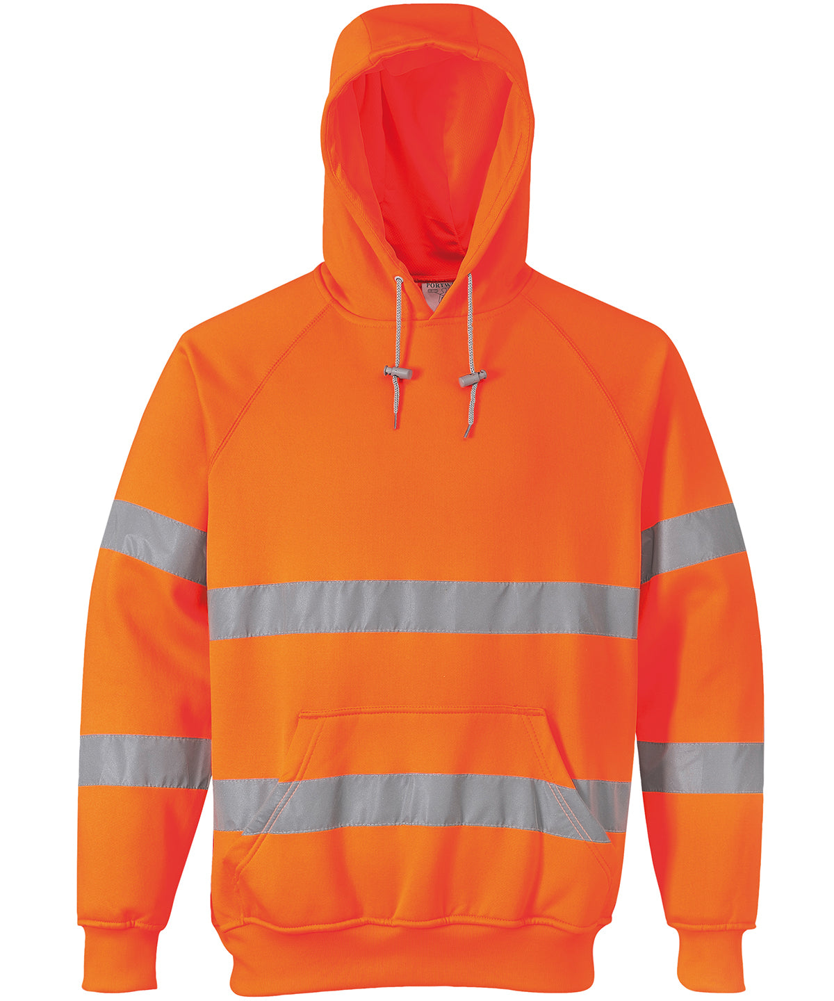 Tryck din logga på Hoodies från Portwest - Anpassa Portwest - Hi-Vis Sweatshirt med Huva i färgen Mellan Orange för företag, föreningar och privatpersoner