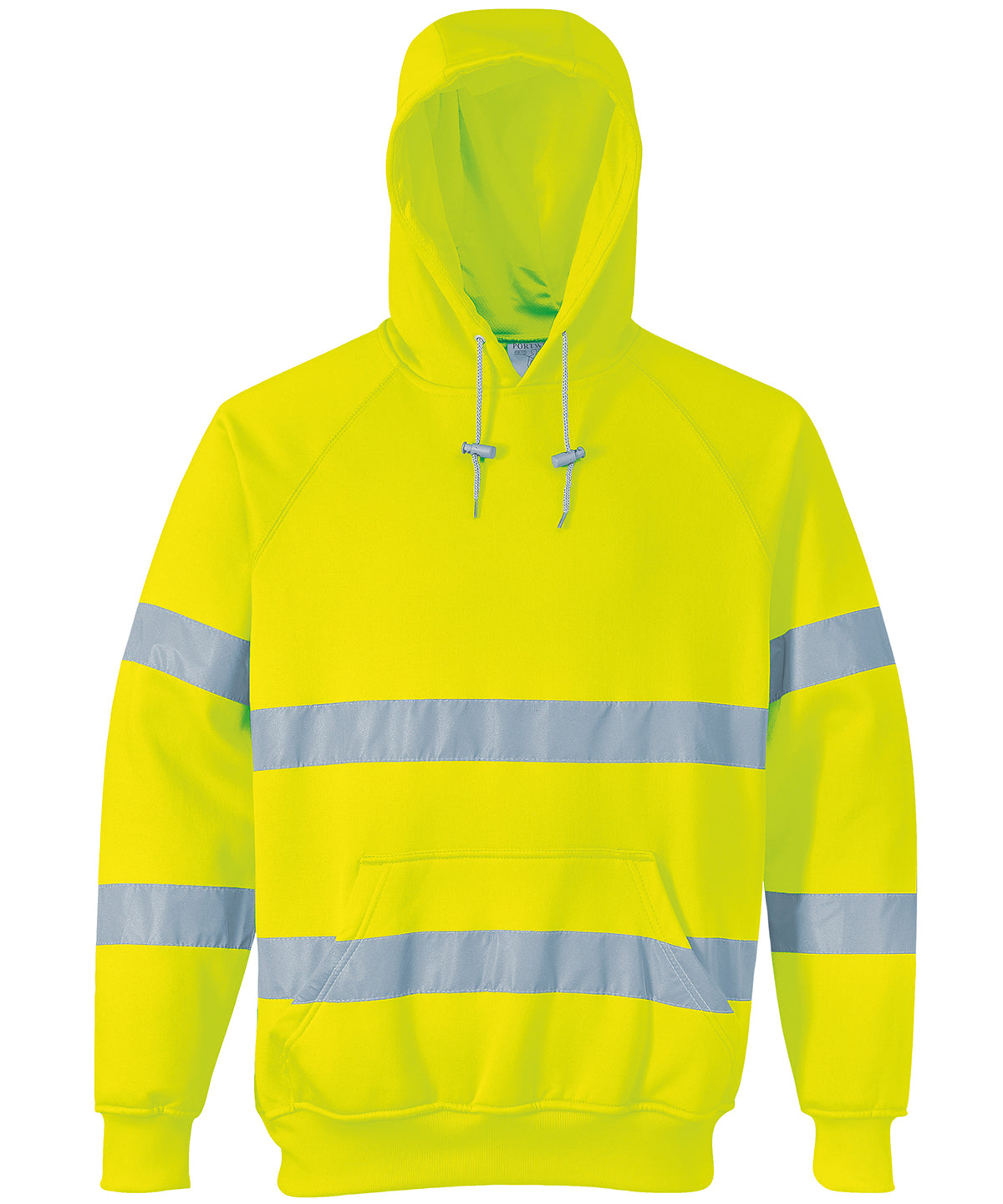 Tryck din logga på Hoodies från Portwest - Anpassa Portwest - Hi-Vis Sweatshirt med Huva i färgen Ljusgul för företag, föreningar och privatpersoner