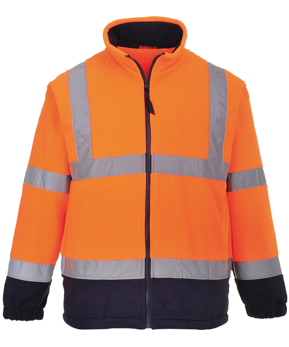 Tryck din logga på Fleece från Portwest - Anpassa Hi-vis meshfodrad fleece i färgen Mellan Orange för företag, föreningar och privatpersoner