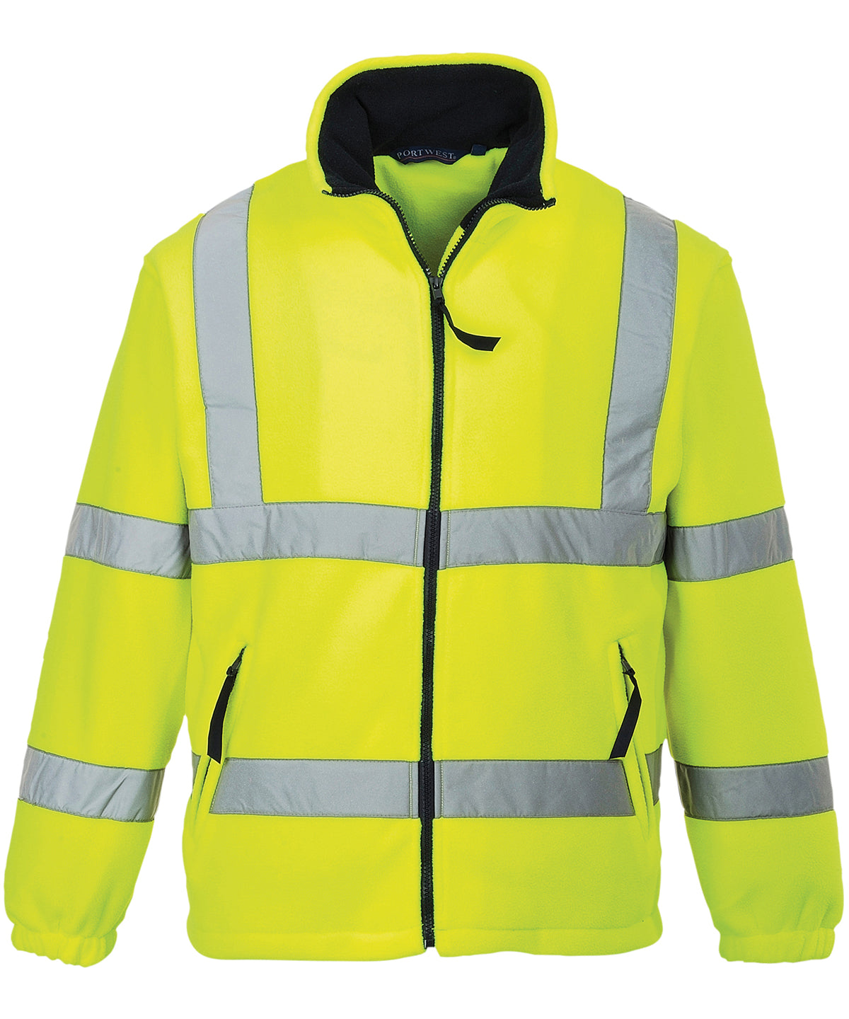 Tryck din logga på Fleece från Portwest - Anpassa Hi-vis meshfodrad fleece i färgen Ljusgul för företag, föreningar och privatpersoner