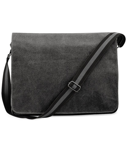 Tryck din logga på Väskor från Quadra - Anpassa Vintage expeditionsväska i canvas i färgen Svart One Size för företag, föreningar och privatpersoner