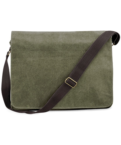 Tryck din logga på Väskor från Quadra - Anpassa Vintage expeditionsväska i canvas i färgen Mörkgrön One Size för företag, föreningar och privatpersoner