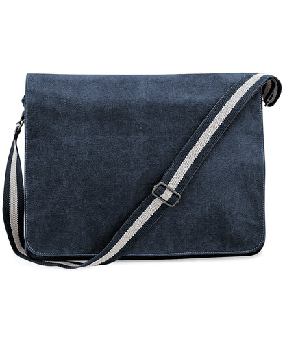 Tryck din logga på Väskor från Quadra - Anpassa Vintage expeditionsväska i canvas i färgen Marinblå One Size för företag, föreningar och privatpersoner