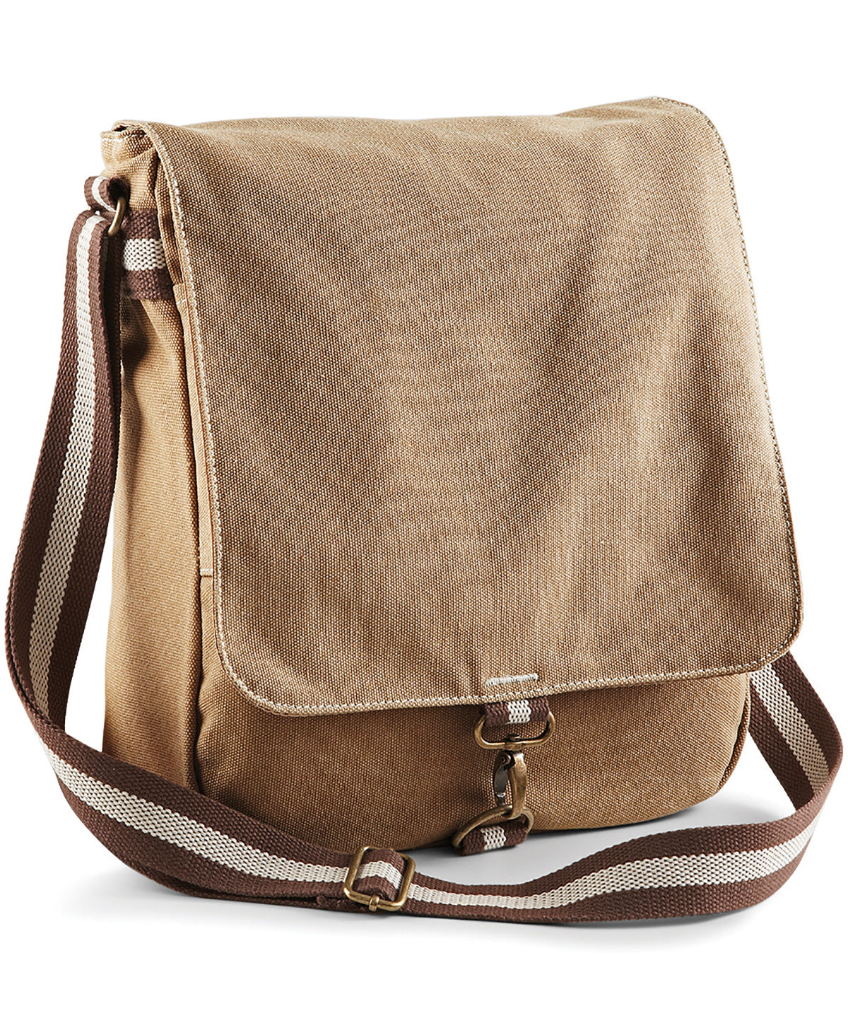 Tryck din logga på Väskor från Quadra - Anpassa Vintage budbärare i canvas i färgen Beige One Size för företag, föreningar och privatpersoner