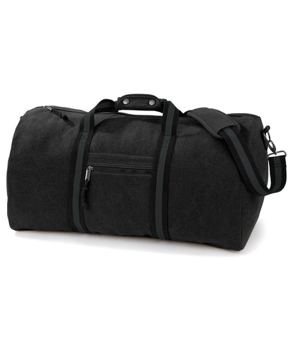 Tryck din logga på Väskor från Quadra - Anpassa Vintage väska i canvas i färgen Svart One Size för företag, föreningar och privatpersoner