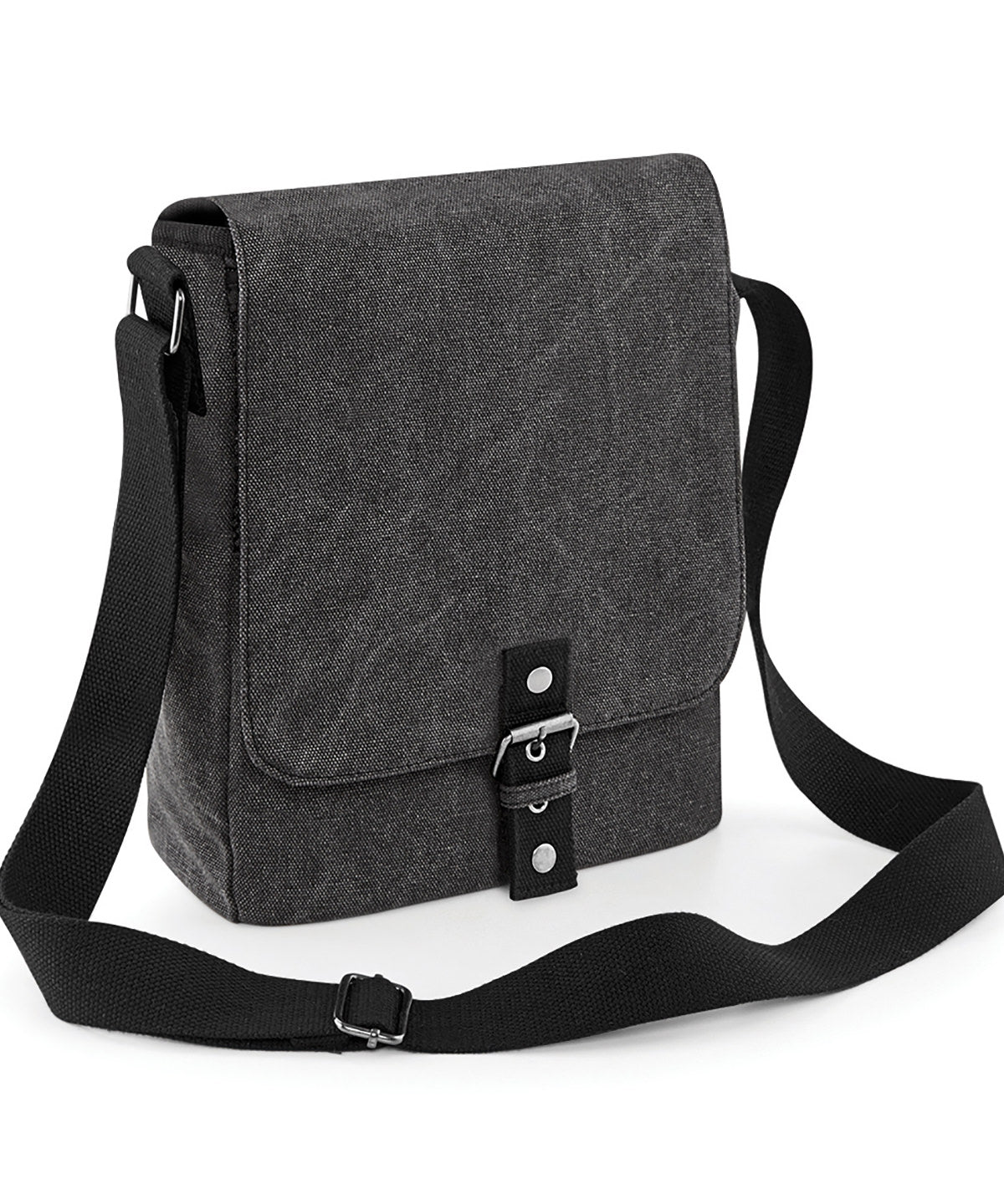 Tryck din logga på Väskor från Quadra - Anpassa Vintage canvas iPad/tablet reporter i färgen Svart One Size för företag, föreningar och privatpersoner