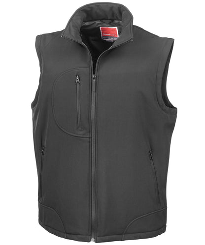 Tryck din logga på Termovästar från Result - Anpassa Bodywarmer i softshell i färgen Svart för företag, föreningar och privatpersoner