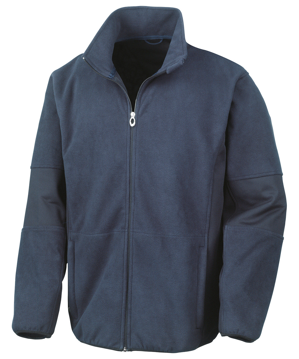 Tryck din logga på Softshelljackor från Result - Anpassa Osaka softshelljacka med kammad pile i färgen Marinblå för företag, föreningar och privatpersoner