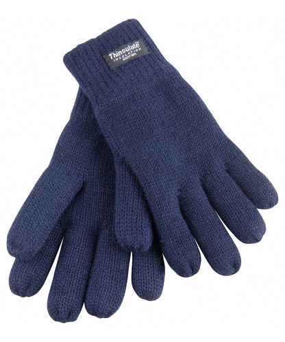 Tryck din logga på Handskar från Result Winter Essentials - Anpassa Klassiska, helfodrade Thinsulate-handskar för juniorer i färgen Marinblå One Size för företag, föreningar och privatpersoner