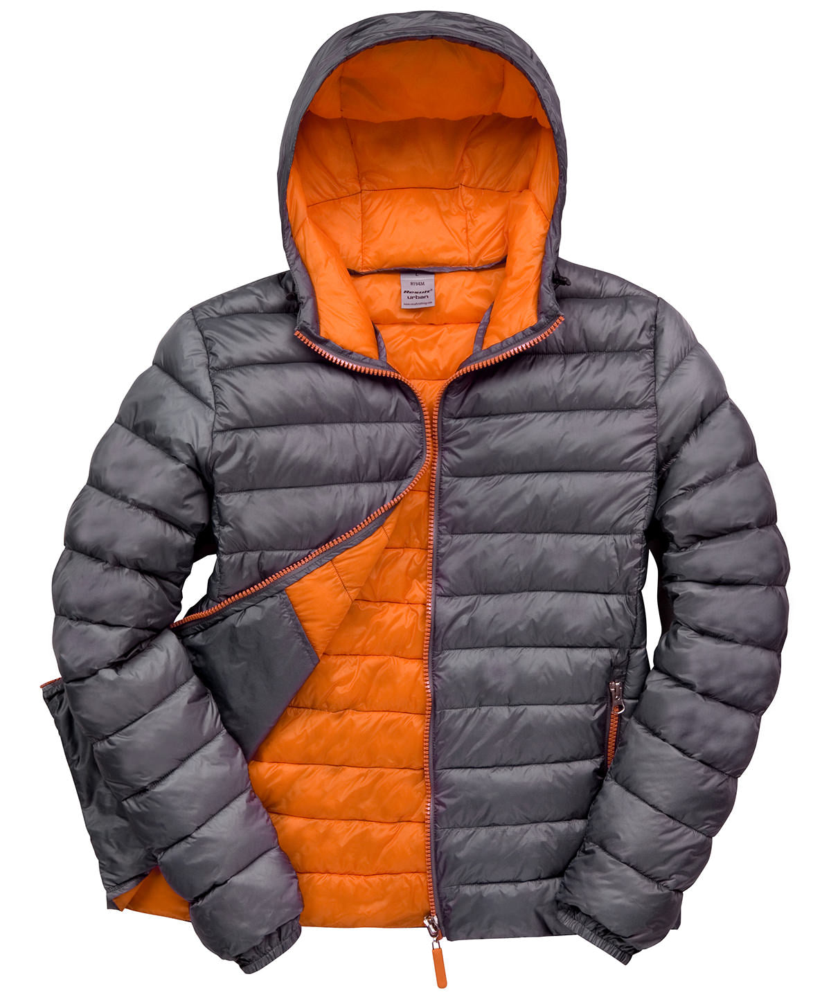 Tryck din logga på Jackor från Result Urban Outdoor - Anpassa Urban snow bird jacka med huva i färgen Mörkgrå för företag, föreningar och privatpersoner