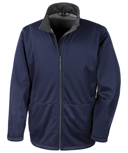 Tryck din logga på Softshelljackor från Result Core - Anpassa Core softshell-jacka i färgen Marinblå för företag, föreningar och privatpersoner