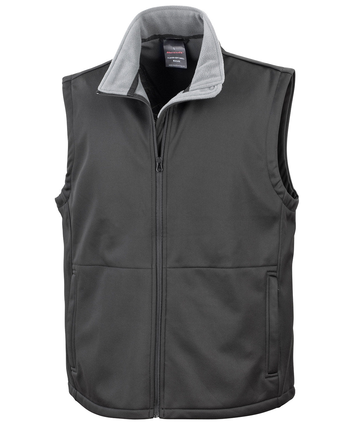 Tryck din logga på Termovästar från Result Core - Anpassa Bodyvärmare i Core softshell i färgen Svart för företag, föreningar och privatpersoner