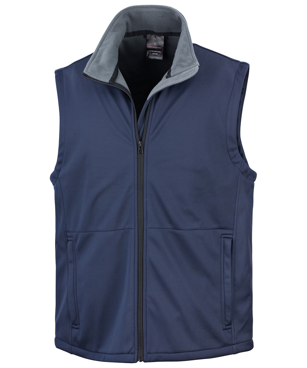 Tryck din logga på Termovästar från Result Core - Anpassa Bodyvärmare i Core softshell i färgen Marinblå för företag, föreningar och privatpersoner