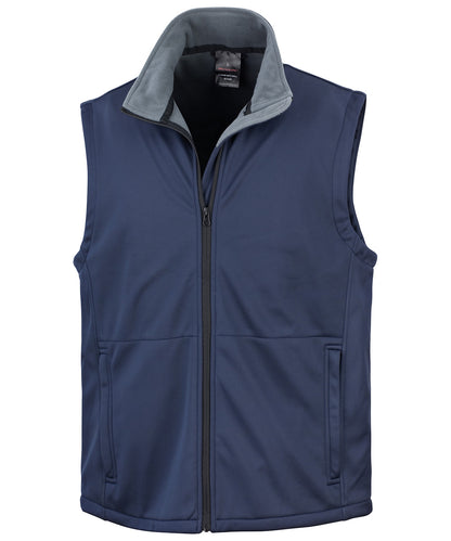 Tryck din logga på Termovästar från Result Core - Anpassa Bodyvärmare i Core softshell i färgen Marinblå för företag, föreningar och privatpersoner