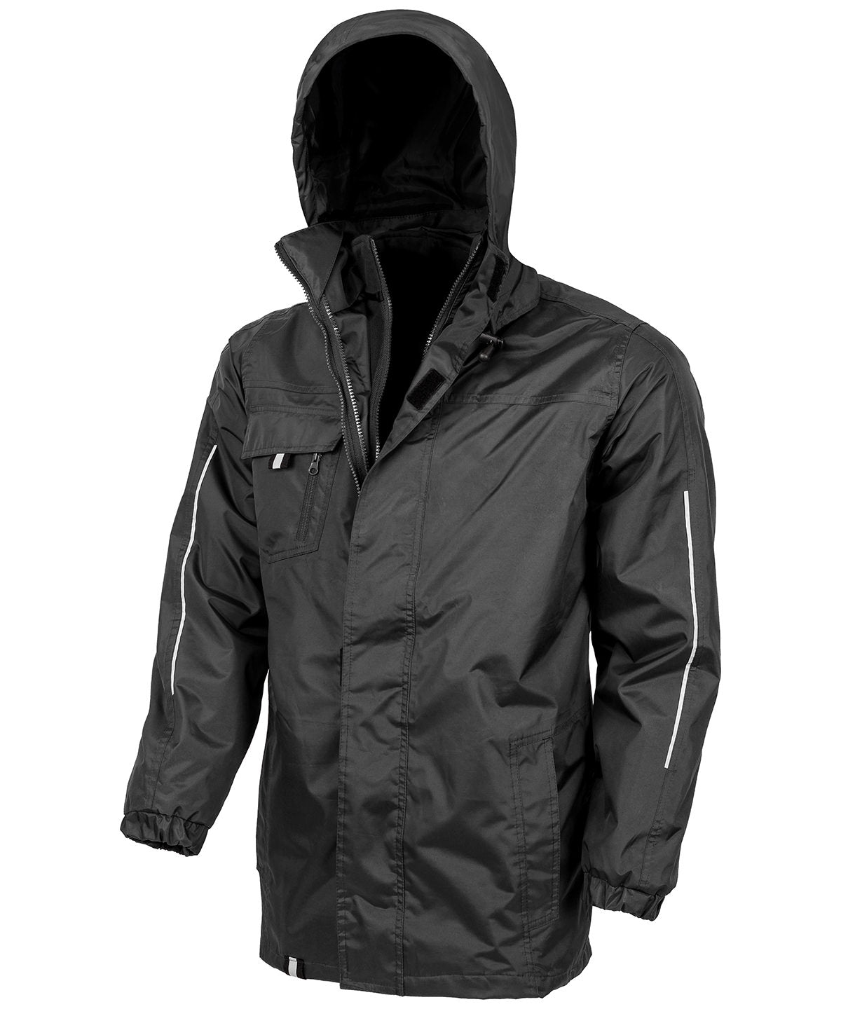 Tryck din logga på Jackor från Result Core - Anpassa 3-i-1 CORE transitjacka med tryckbar softshell-insida i färgen Svart för företag, föreningar och privatpersoner