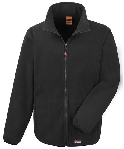 Tryck din logga på Fleece från Result Workguard - Anpassa Work-Guard kraftig microfleece för hög belastning i färgen Svart för företag, föreningar och privatpersoner