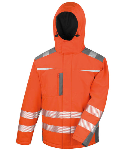 Tryck din logga på Softshelljackor från Result Safeguard - Anpassa Dynamisk softshell-rock i färgen Mellan Orange för företag, föreningar och privatpersoner