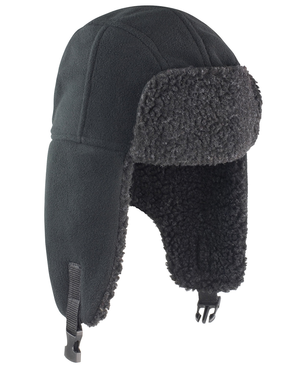 Tryck din logga på Hattar från Result Winter Essentials - Anpassa Thinsulate sherpamössa i färgen Svart för företag, föreningar och privatpersoner