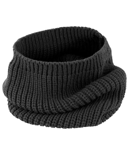 Tryck din logga på Halsvärmare från Result Winter Essentials - Anpassa Whistler snodd med huva i färgen Svart One Size för företag, föreningar och privatpersoner